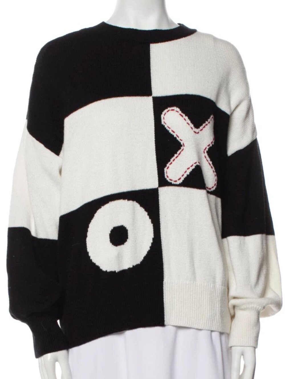 Staud Checkered "XO" Sweater Sz:L